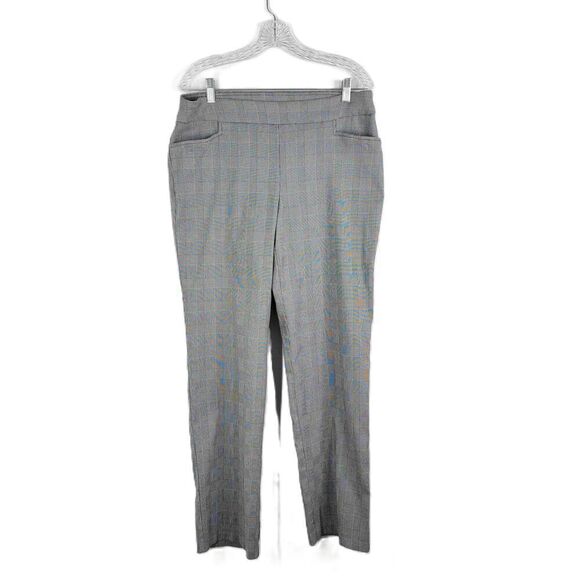 Time And Tru Grey Plaid High Waisted Pants Size Large - Picture 1 of 7